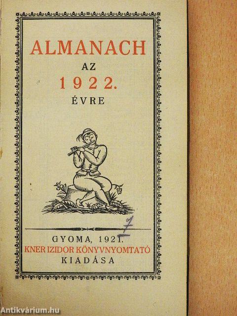 Almanach az 1922. évre