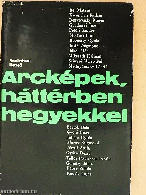 Arcképek, háttérben hegyekkel