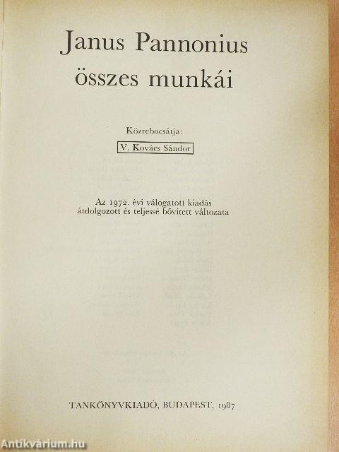 Janus Pannonius összes munkái