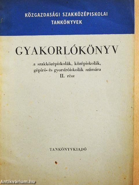 Gyakorlókönyv II.