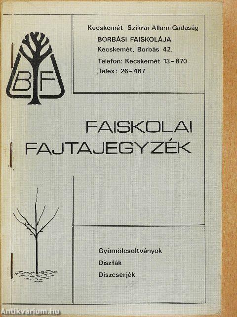 Faiskolai fajtajegyzék