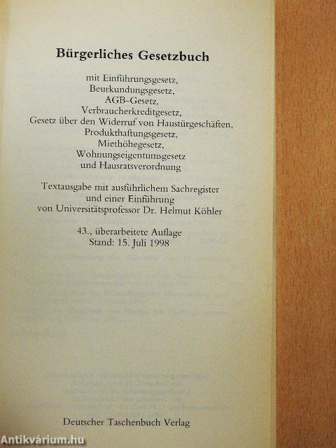 Bürgerliches Gesetzbuch