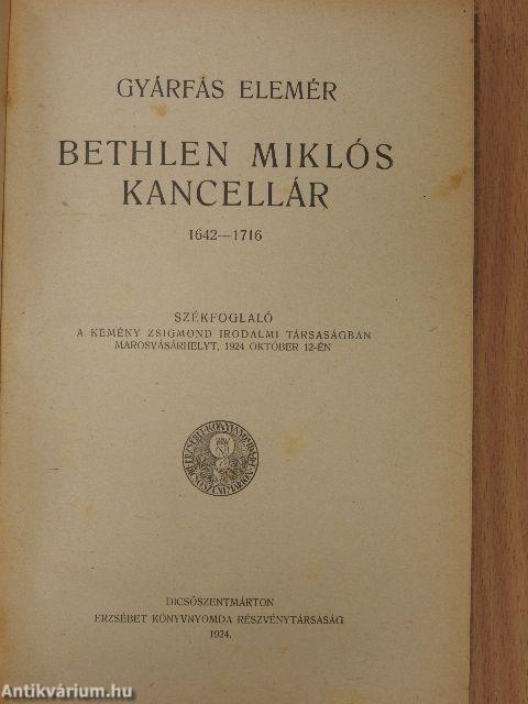 Bethlen Miklós kancellár (dedikált példány)