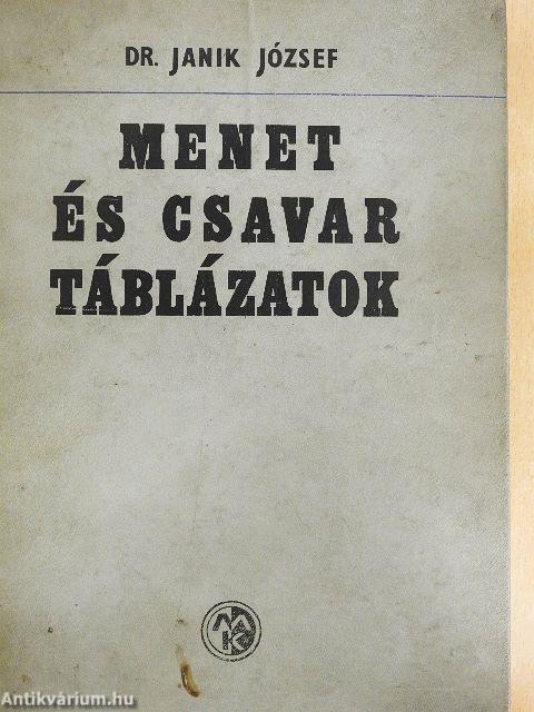 Menet- és csavartáblázatok