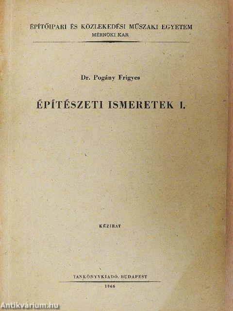 Építészeti ismeretek I.