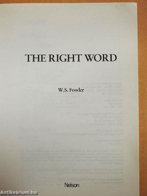 The Right Word