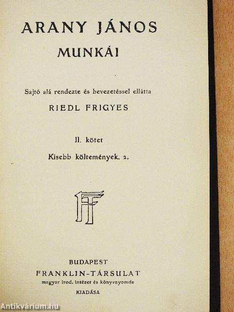Arany János munkái II.