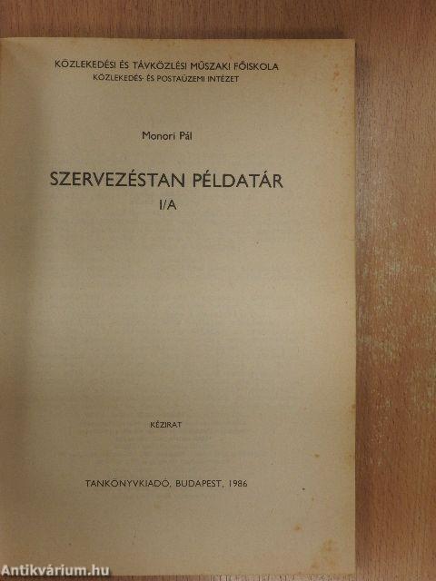 Szervezéstan példatár I/A
