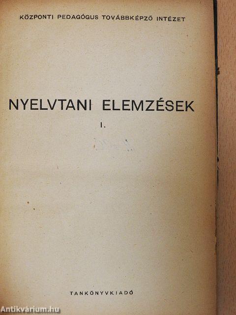 Nyelvtani elemzések I-II.