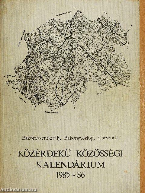 Közérdekű Közösségi Kalendárium 1985-86