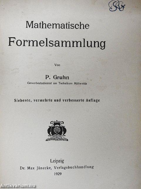 Mathematische Formelsammlung