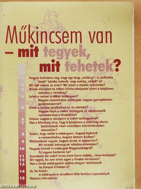 Műkincsem van - mit tegyek, mit tehetek?