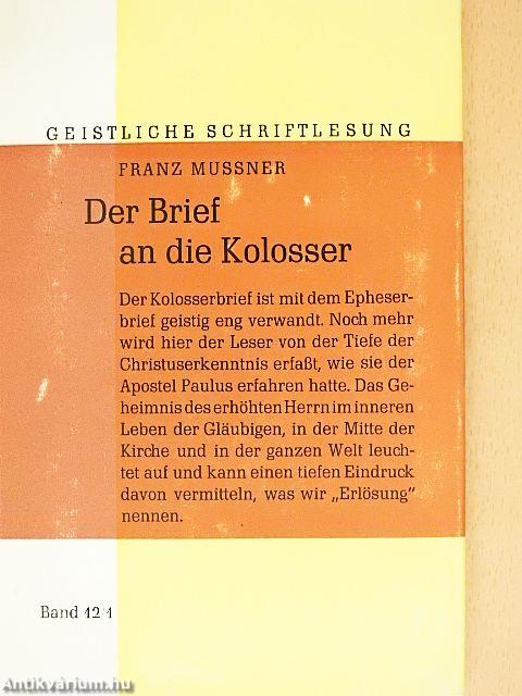 Der Brief an die Kolosser