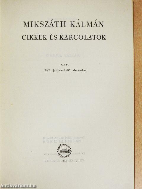 Cikkek és karcolatok XXV.