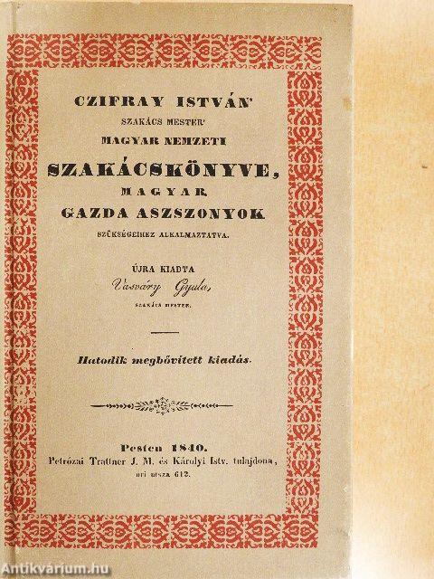 Czifray István szakács mester magyar nemzeti szakácskönyve