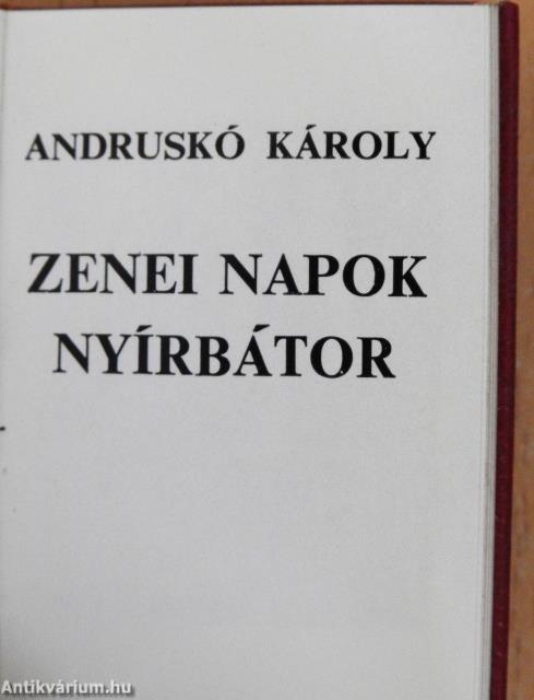 Zenei napok Nyírbátor (minikönyv)