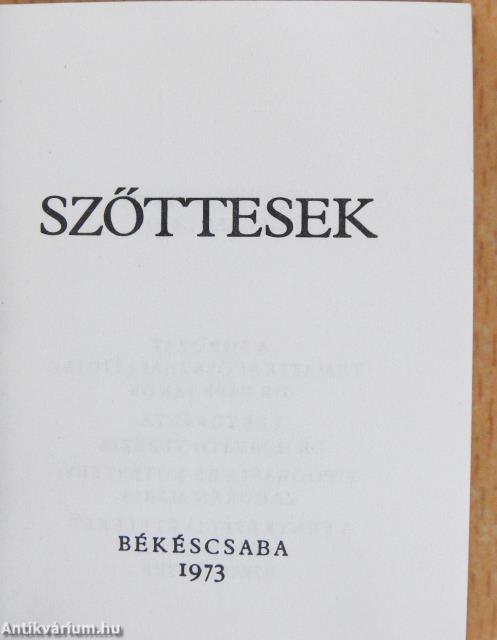 Szőttesek (minikönyv)