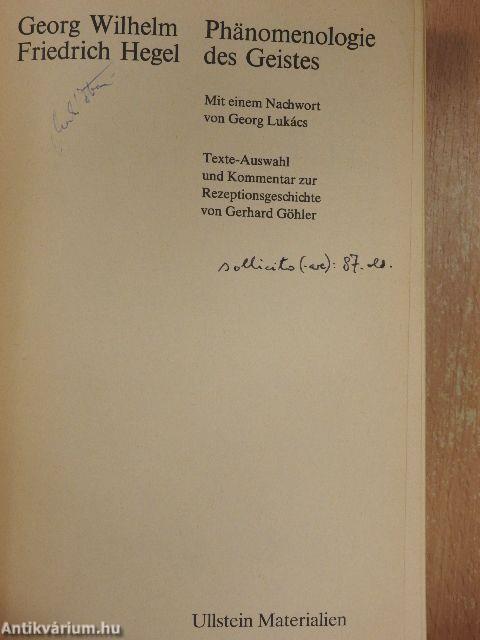 Phänomenologie des Geistes