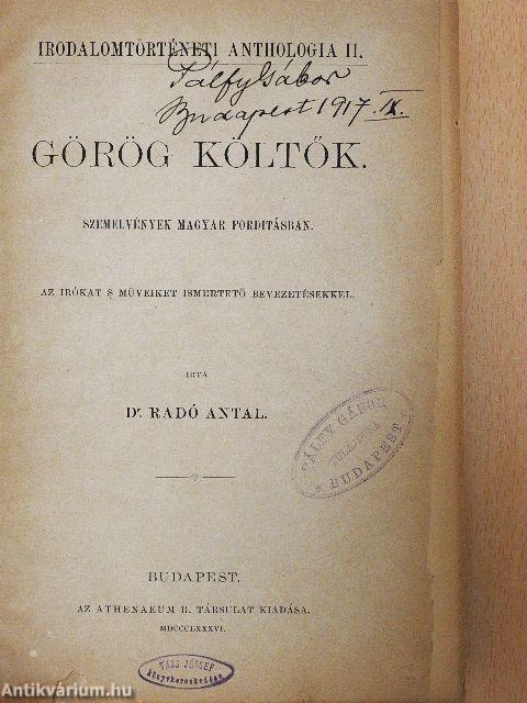 Görög költők (rossz állapotú)