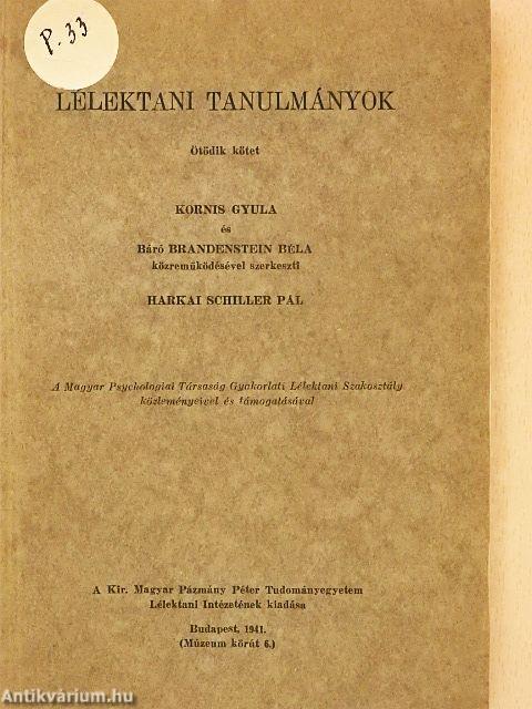 Lélektani tanulmányok V.
