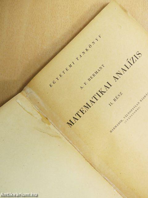 Matematikai analízis II.