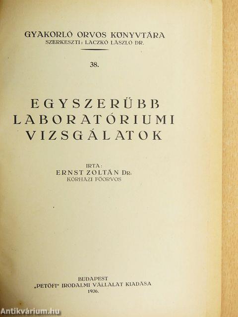 Egyszerűbb laboratóriumi vizsgálatok