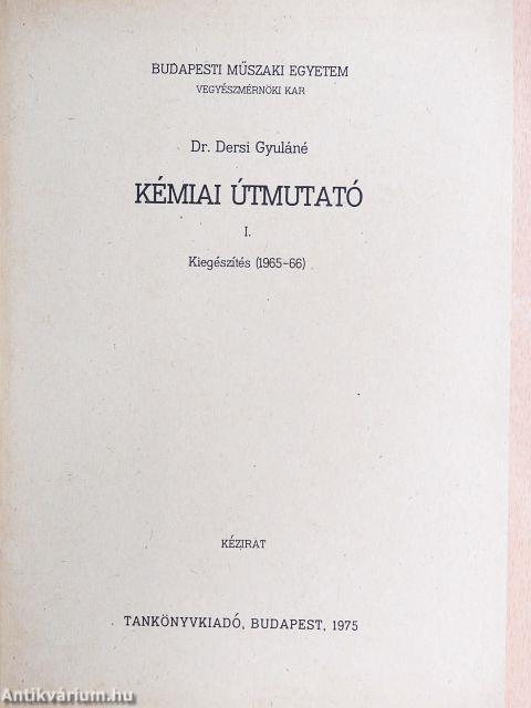 Kémiai útmutató I.