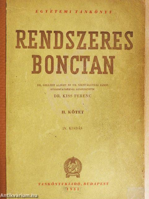 Rendszeres bonctan II.