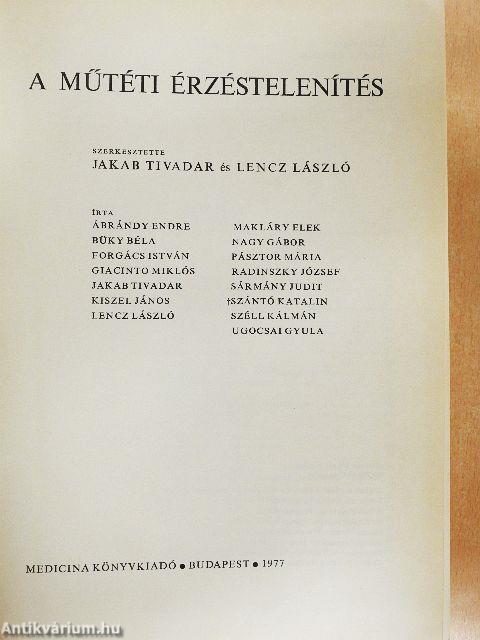 A műtéti érzéstelenítés