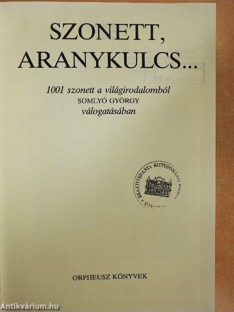 Szonett, aranykulcs...