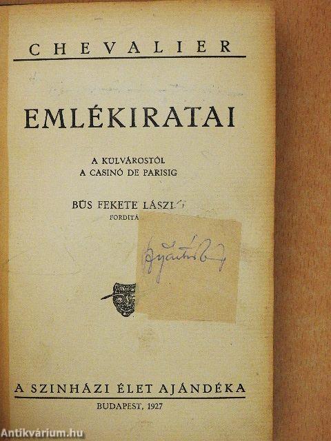 Chevalier emlékiratai