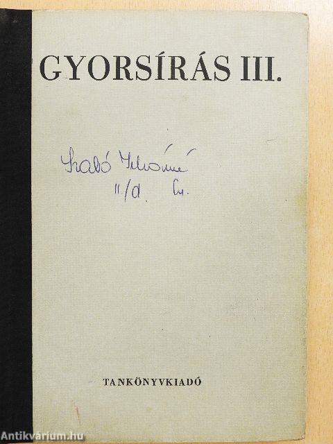 Gyorsírás III.