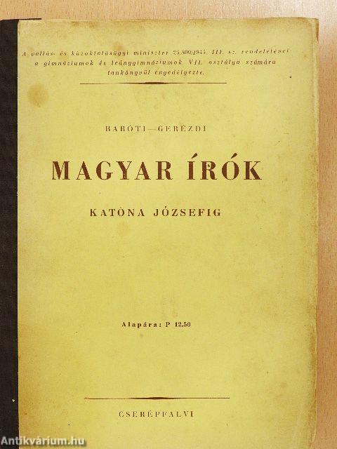 Magyar írók Katona Józsefig