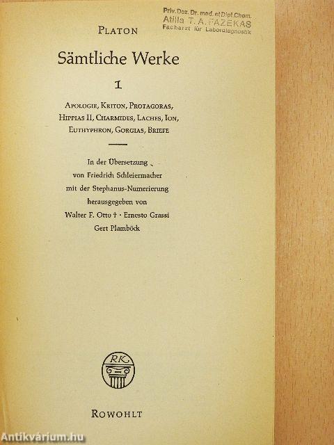 Platon Sämtliche Werke 1