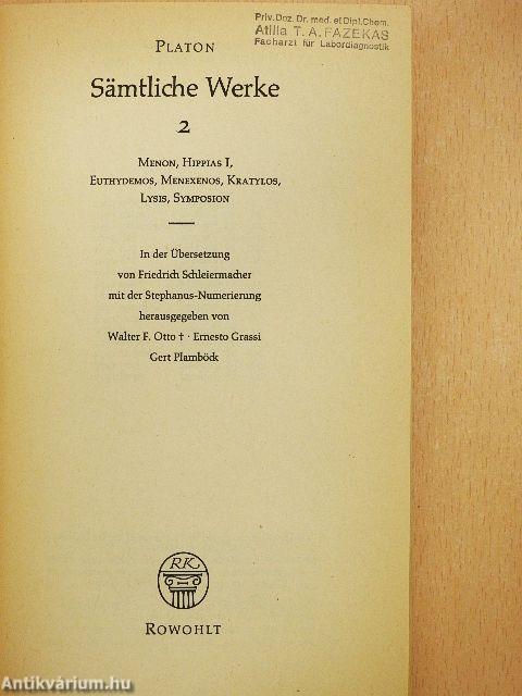 Platon Sämtliche Werke 2