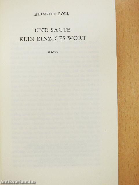 Und sagte kein einziges Wort