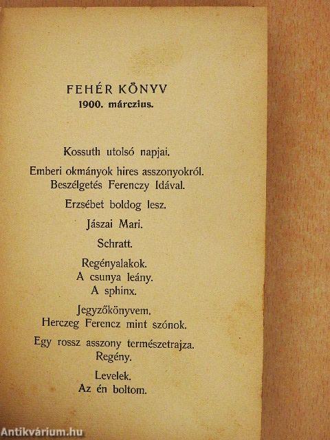 Fehér Könyv 1900. márczius