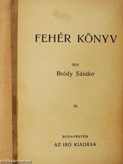 Fehér Könyv 1900. márczius