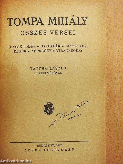 Tompa Mihály összes versei