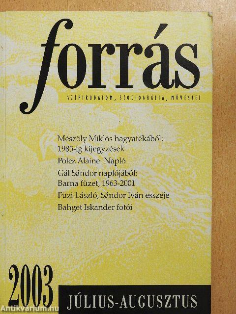 Forrás 2003. július-augusztus