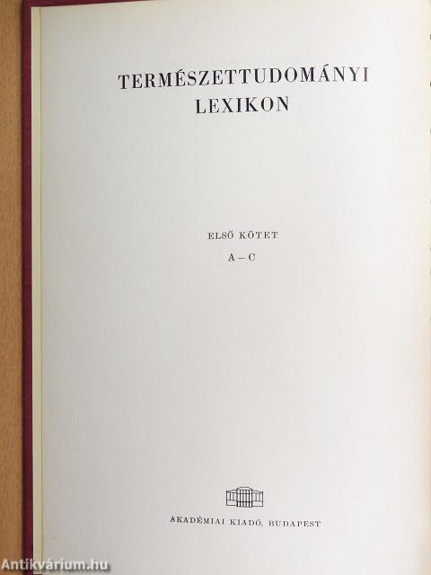 Természettudományi lexikon 1-6.