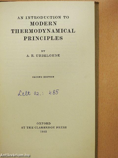 An Introduction to Modern Thermodynamical Principles