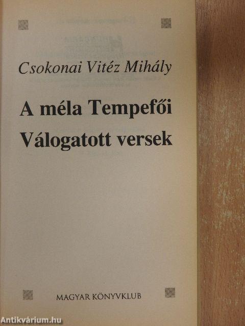 A méla Tempefői/Válogatott versek