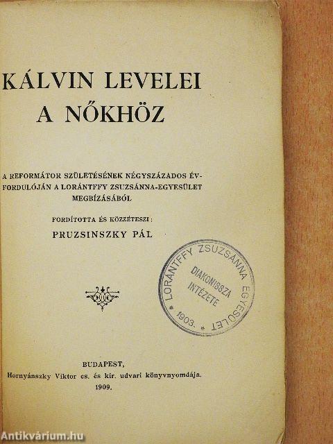 Kálvin levelei a nőkhöz