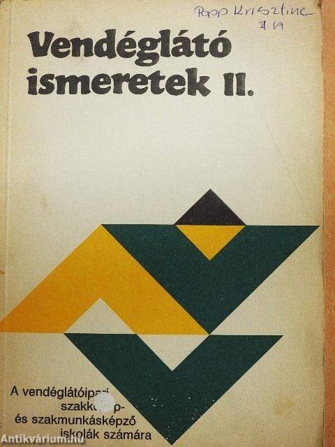 Vendéglátó ismeretek II.