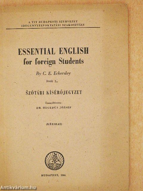 Essential English for Foreign Students 1.