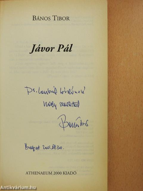Jávor Pál (dedikált példány)