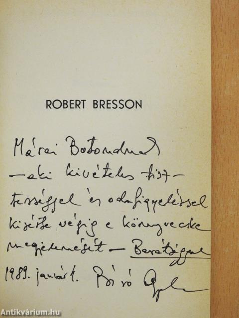 Robert Bresson (dedikált példány)