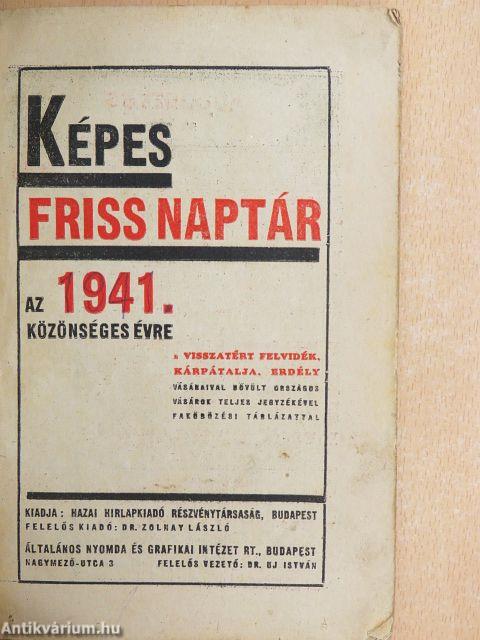 Képes Friss Naptár 1941.