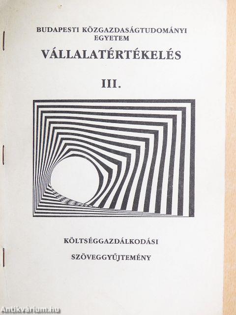 Vállalatértékelés III.